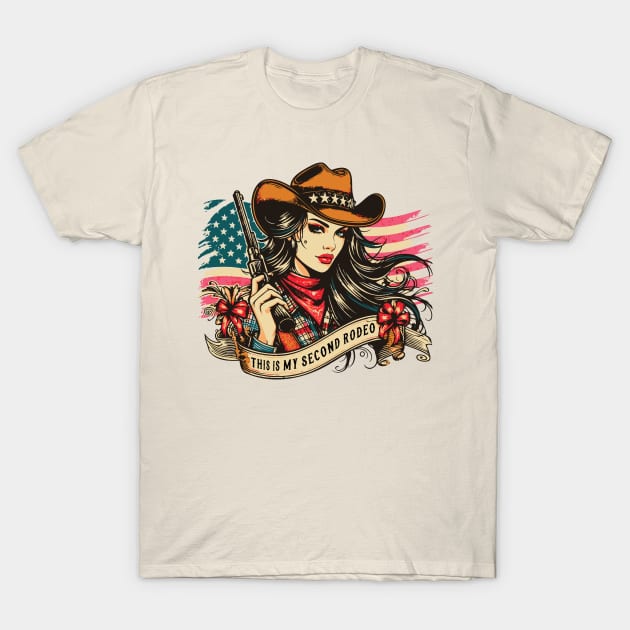 This Is My Second Rodeo // Vintage Cowgirl Design T-Shirt by Trendsdk